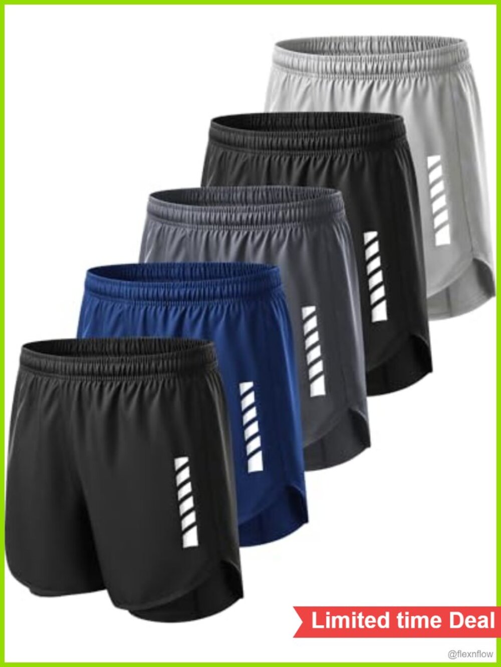 Men's 2-in-1 Athletic Running Shorts 5-Pack Quick-Dry with Liner